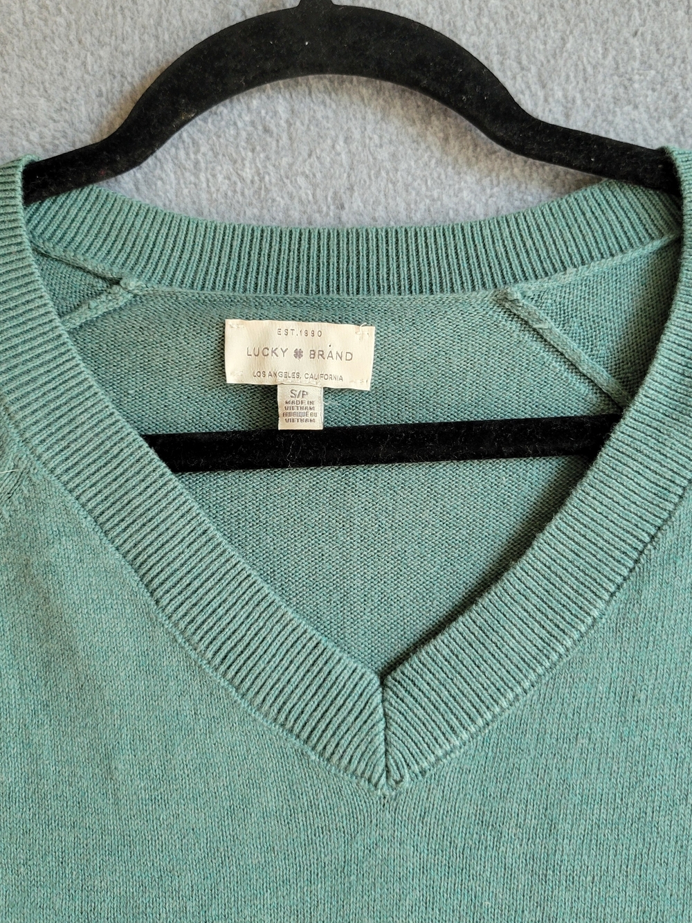 Lucky Brand Men's V-Neck Sweater in Seafoam Green Sz S